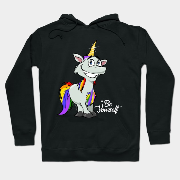 Be Yourself Unicorn #1      Dark Tees Hoodie by Illustratorator